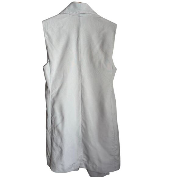Club Monaco Salyie 100% Silk Draped Vest Women’s Medium Ash Blue - Picture 3 of 8